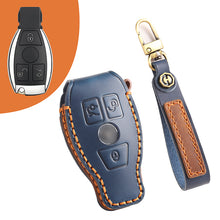 Load image into Gallery viewer, Genuine Leather Key Fob Cover for Mercedes-Benz C-Class, G-Class, E-Class, GLK, R350, GL, and GLC Models