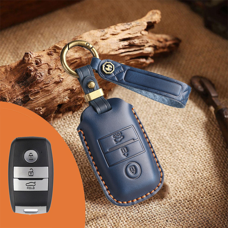 Genuine Leather Key Fob Cover for Kia