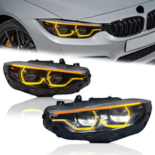 Load image into Gallery viewer, GTS Style LED Headlights for BMW 4-Series 2013-2020 F32 F82 F36 with Yellow DRL