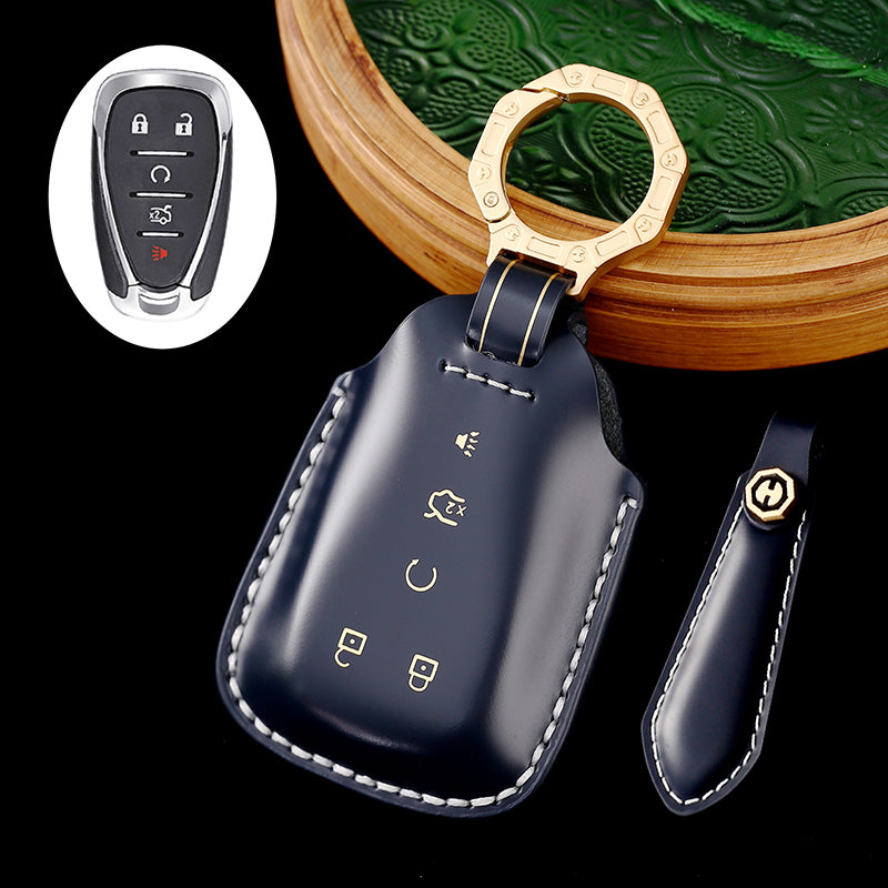 High-End Leather Key Cover Compatible with Chevrolet Malibu, Trailblazer, and Cruze