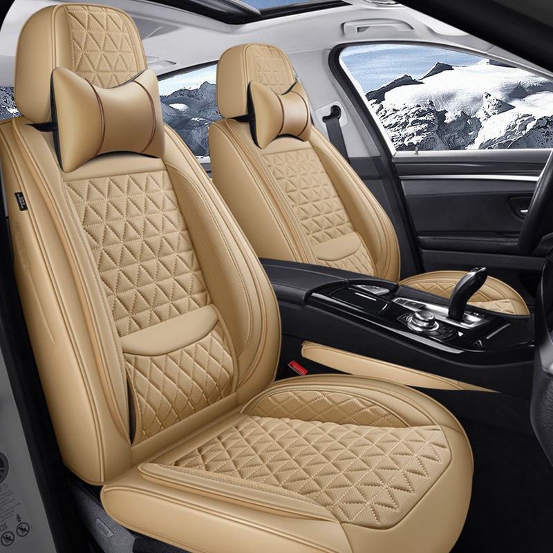 Car Seat Covers Full Set, Leatherette Automotive Cushion Covers for Cars, SUVs, and Pick-up Trucks