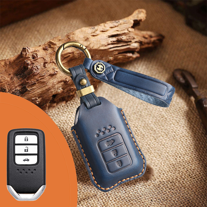 Genuine Leather Key Fob Cover for Honda