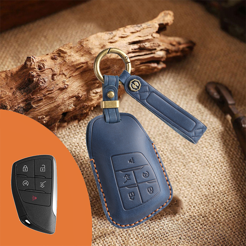 Genuine Leather Key Fob Cover for Buick (3-6 Button)