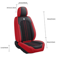 Load image into Gallery viewer, Amancarport Universal Leather Car Seat Covers Full Set - Breathable Leather and Ice Silk Front and Rear Seat Covers