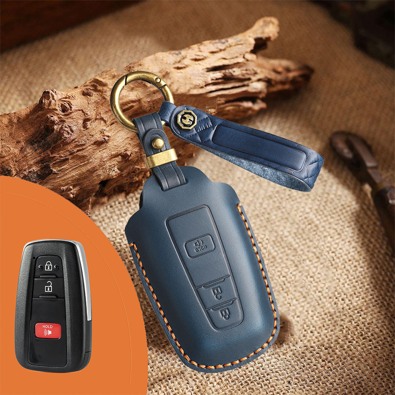 Genuine Leather Key Fob Cover for Toyota