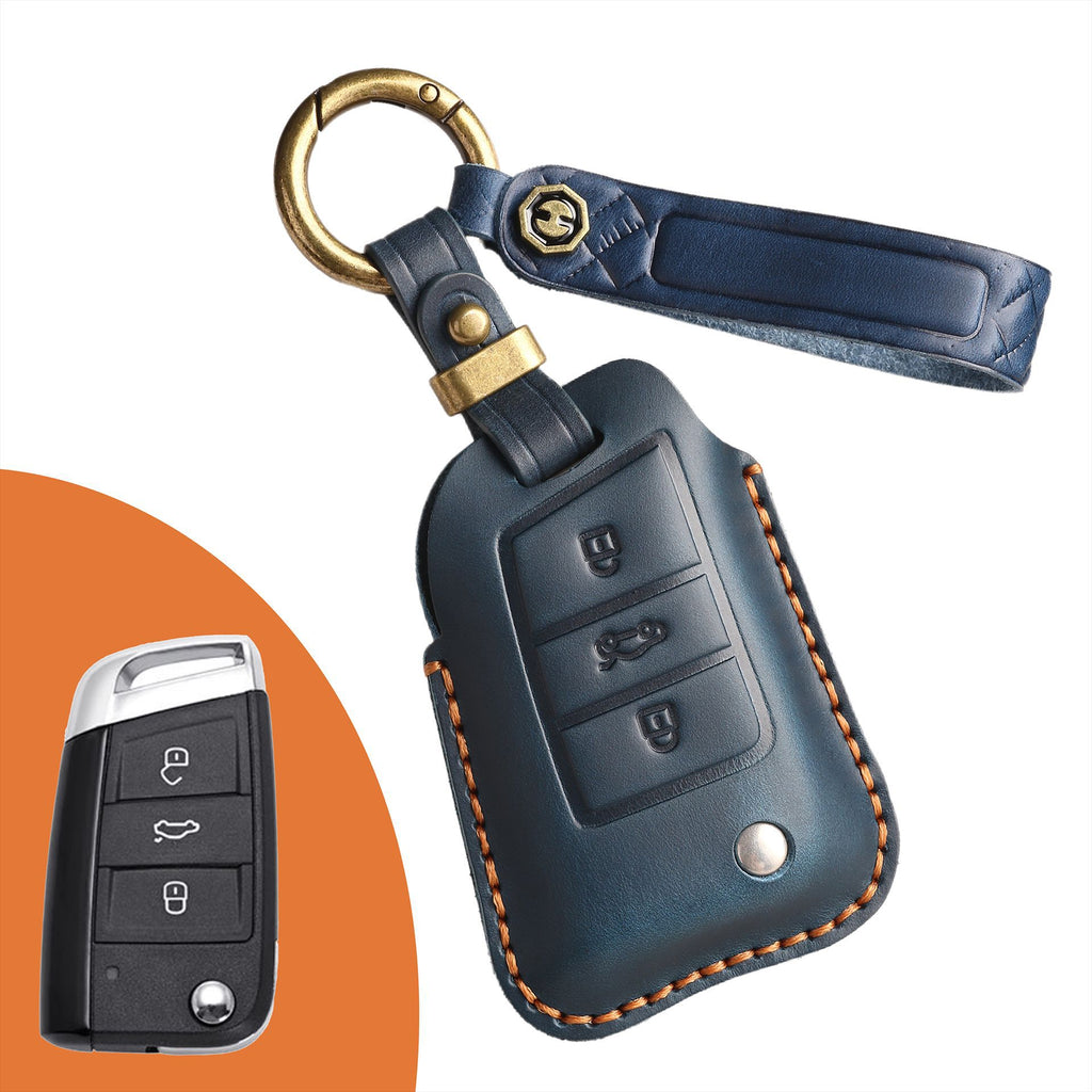 Vintage Handmade Luxury Leather Key Fob For All Volkswagen Models