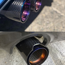 Load image into Gallery viewer, Suitable for BMW M2/M3/M4: New Baked Blue Carbon Fiber Exhaust Tailpipe Decoration