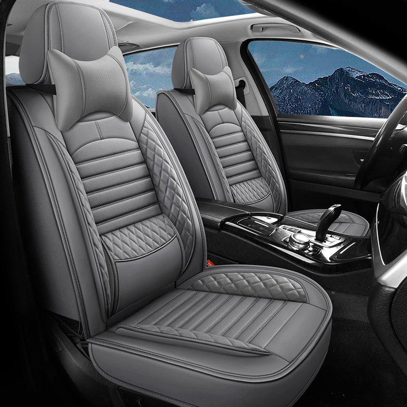 Universal Leather Car Seat Covers With Lumbar Support Fit for Most Cars