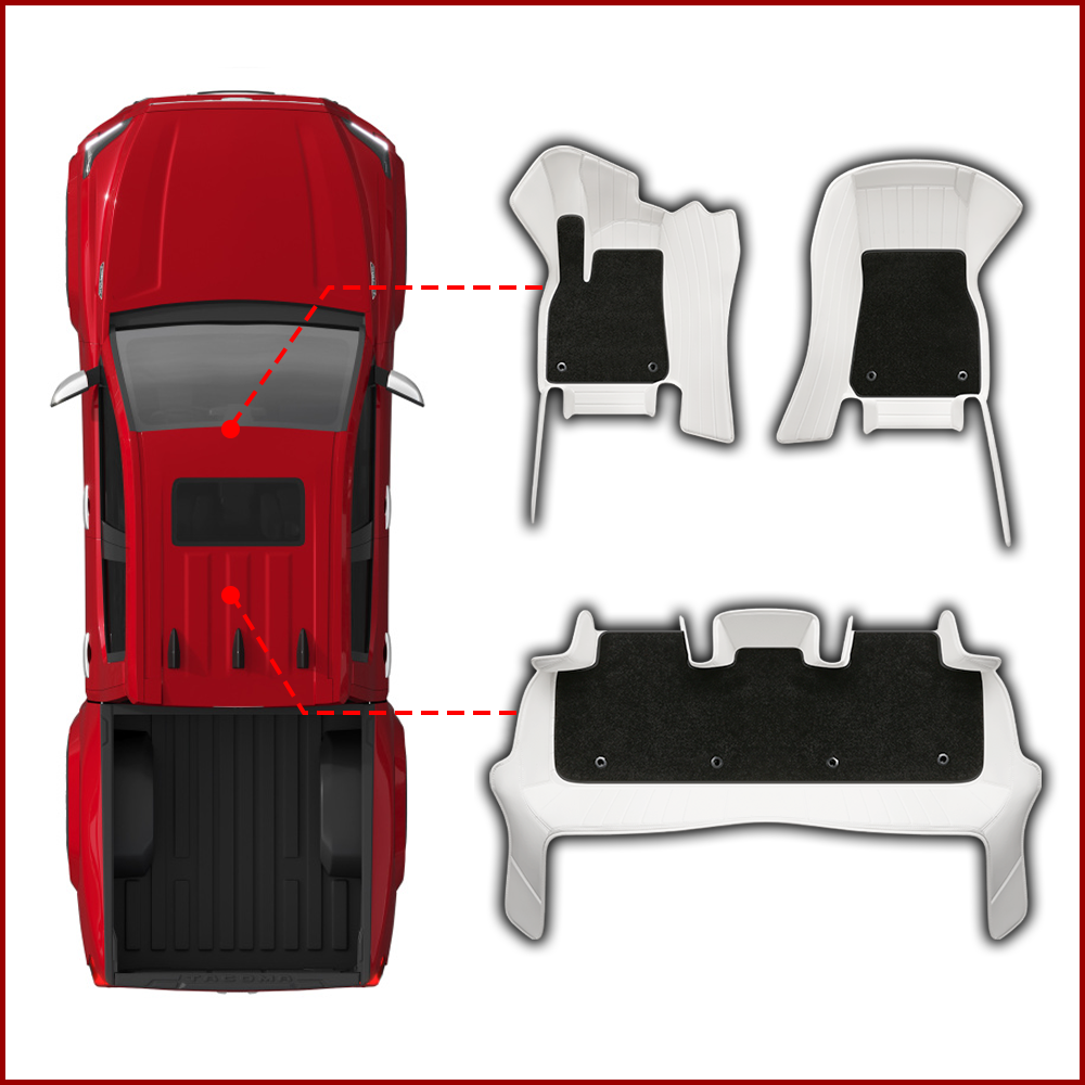 Special for Toyota Tacoma (2016-2023) Floor Mat Fully Surrounded By All-Weather Floor Mat