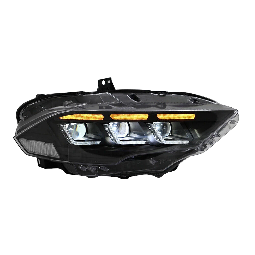 For 2018–2023 Ford Mustang LED Headlights – S650 Style Triple Beam Projector Lamp Assembly (Pair)