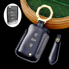 Load image into Gallery viewer, Amancarport Leather Car Key Case with Gift Box, Compatible with VW Tiguan, Touareg, Atlas, Jetta, Passat, Golf Alltrack, Arteon, and Routan