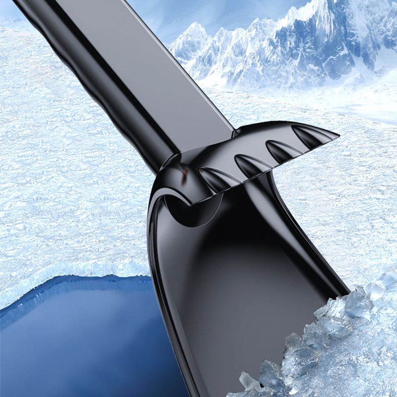 5 in 1 Ice Shovel and Retractable Snow Brush Emergency Snow Shovel Snow Broom with Foam Handle 180° Rotating Brush Head Snow Shovel for Cars, Trucks, SUVs, Vehicles