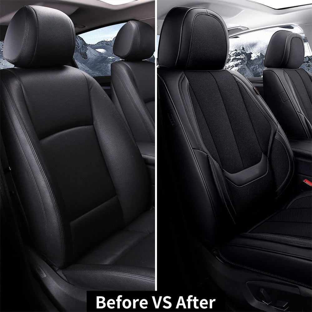 Amancarport Universal Car Seat Covers Breathable Fabric and Leather Fit Most Sedans SUVs and Trucks