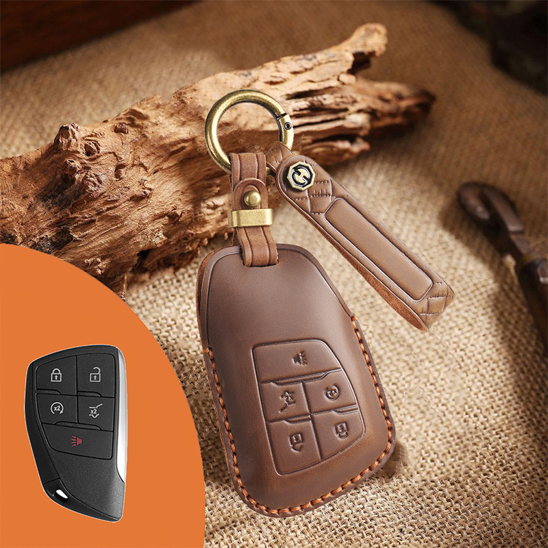 Genuine Leather Key Fob Cover for Buick (3-6 Button)