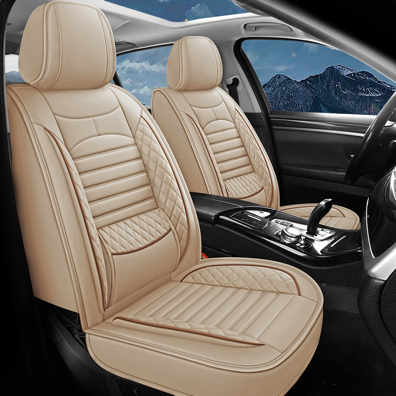 Universal Leather Car Seat Covers With Lumbar Support Fit for Most Cars