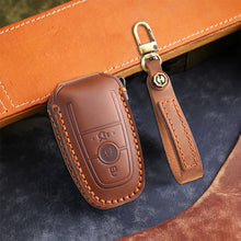 Load image into Gallery viewer, Genuine Leather Key Fob Cover for Ford Series (3-5 Buttons)