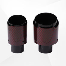 Load image into Gallery viewer, 4&quot; Red Carbon Fiber Exhaust Tip – Universal Fit, 3.5″–4.5″ Size Options | Modified Car Upgrade