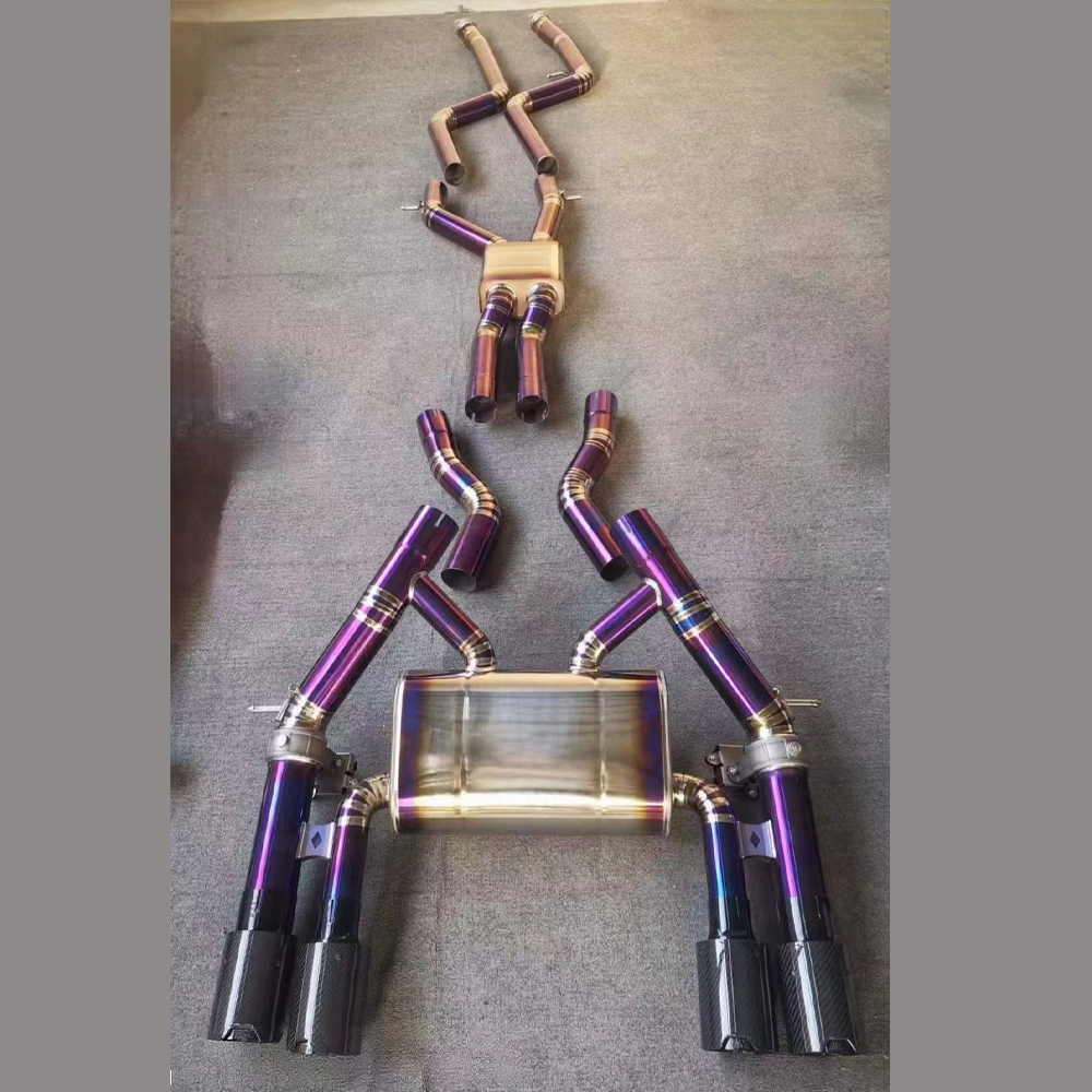 For BMW F8x M3/M4 (2014–2020) Full Exhaust System with Valves – Front + Mid-Rear Section, Titanium or Stainless Steel