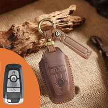 Load image into Gallery viewer, Genuine Leather Key Fob Cover for Ford (3-5 Buttons)