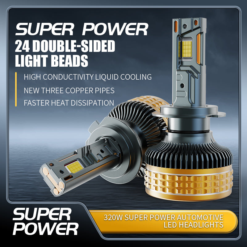 Ultra-Bright LED Headlight Bulbs, H11/H4/9005 (HB3)/9006 (HB4) Compatible, 320W 128600 LM 6000K (2-Pack)