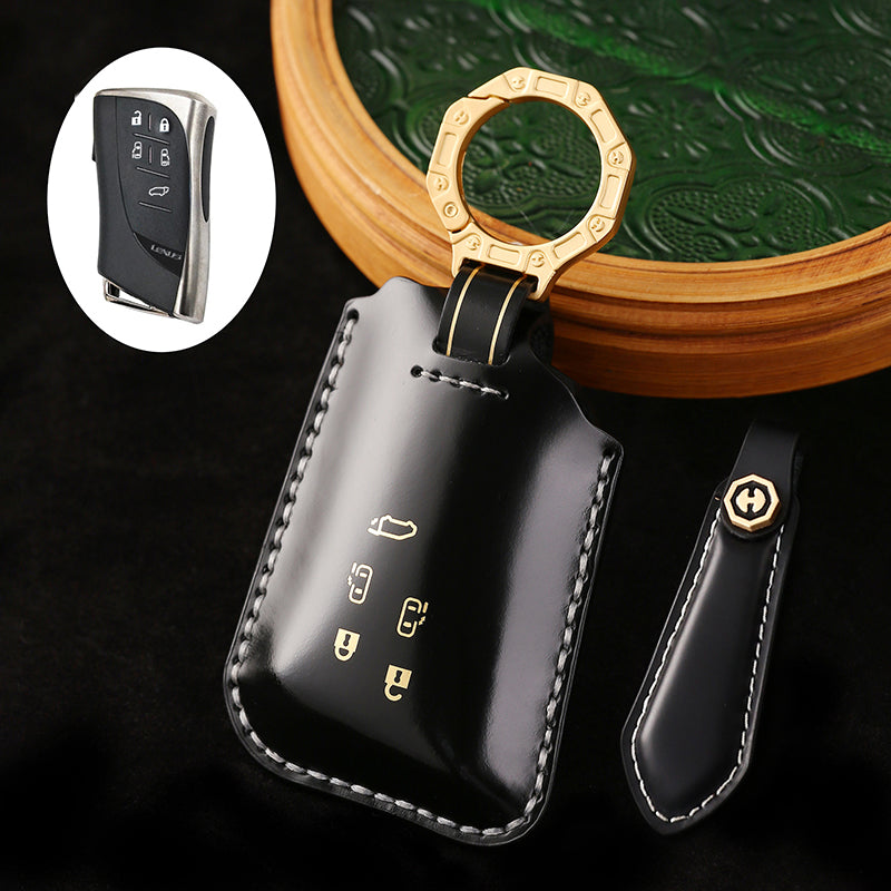 Premium Leather Key Fob Protector Housing for Lexus ES300h, ES350, GS200t, GS350, GS450H, GS F, RC200t, RC300