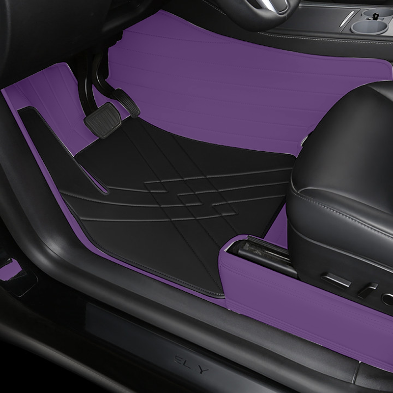 Special for Tesla Model 3 and Model Y Leather Floor Mat Fully Surrounded By All-Weather Floor Mat