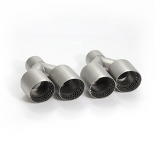 Load image into Gallery viewer, Universal Y-Shaped Dual Outlet Honeycomb Exhaust Tip/ Sandblasted Stainless Steel Muffler