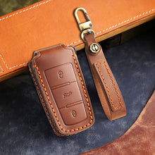 Load image into Gallery viewer, Genuine Leather Key Fob Cover for All 3-Button Volkswagen Key Fobs