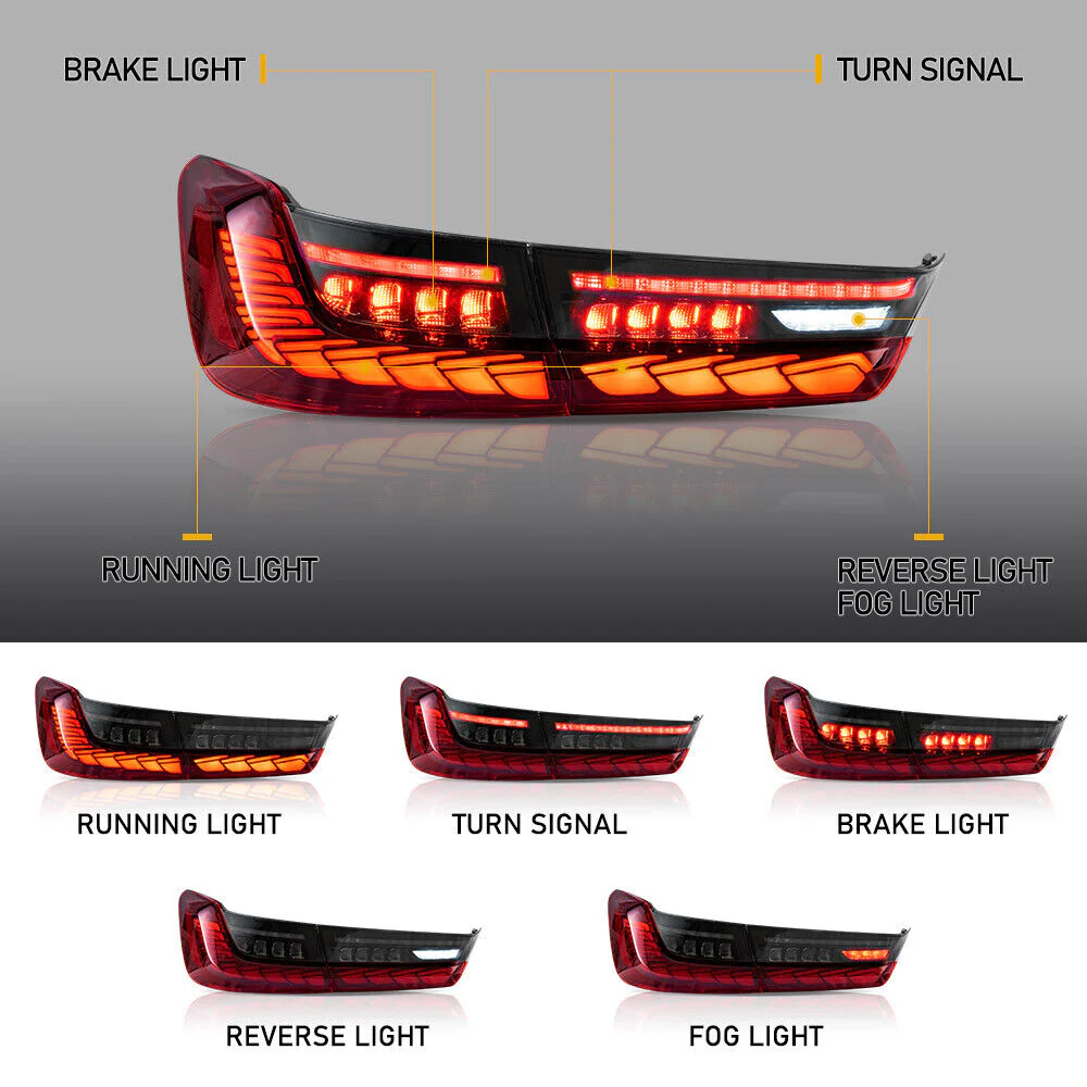 Suitable for BMW 3 Series/M3 G20/ G28/ G80 (2019-2022) LED Tail Light Assembly with Start-up Animation