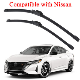 Boneless Silent Windshield Wiper Blades – OEM Quality for Nissan Rogue, Altima, Sentra (Set of 2)