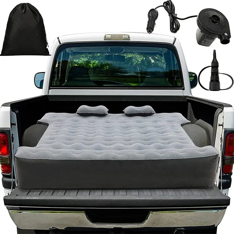 Truck Bed Air Mattress Short Truck Beds Inflatable Air Mattress with Pump, Pillows