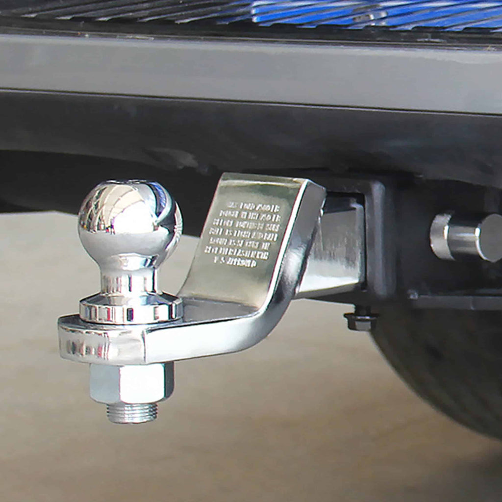 2" Drop Hitch Receiver Chrome, Pin Lock Trailer Mount 2" Receiver ,1-7/8" Ball