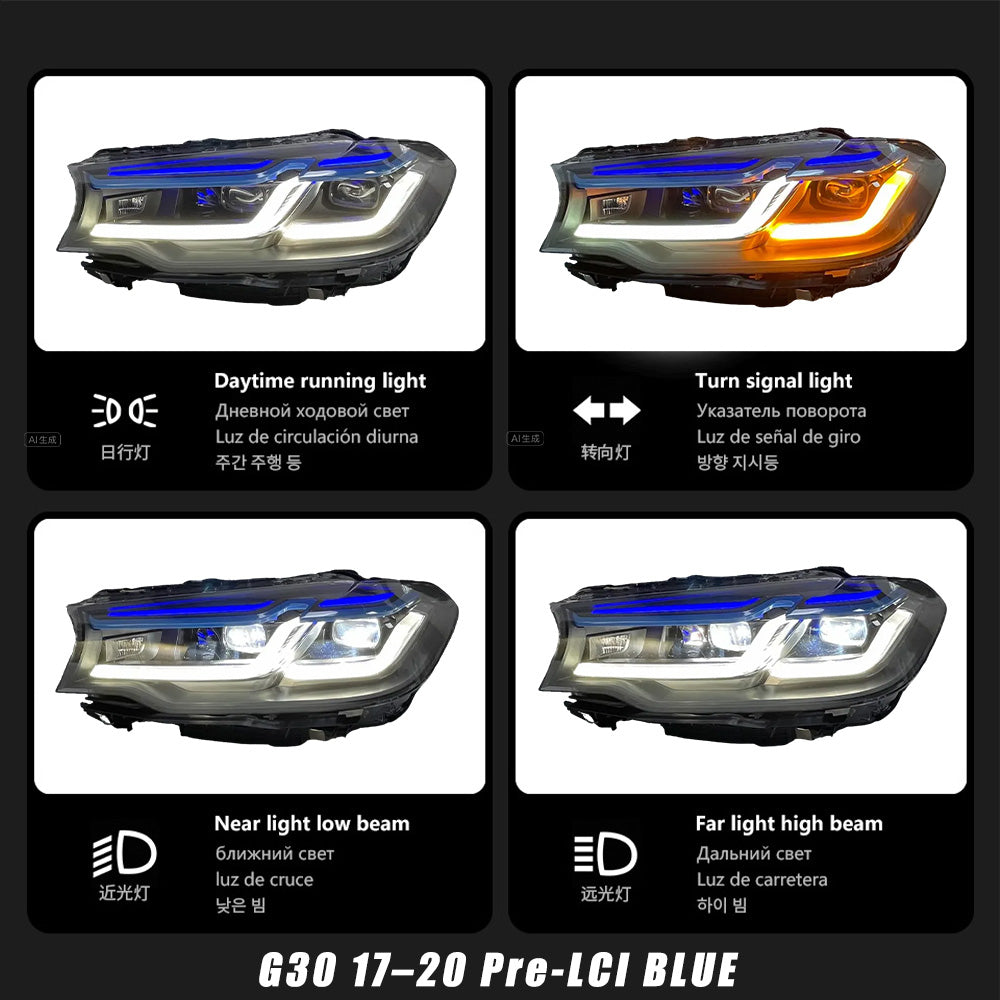 Laser Style LED Headlights for BMW G30 5 Series 2018-2023 LCI/Pre-LCI