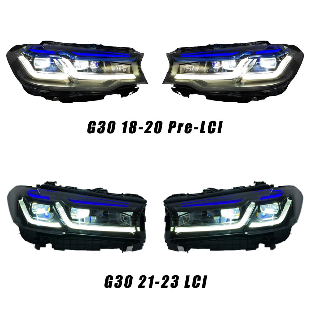 Laser Style LED Headlights for BMW G30 5 Series 2018-2023 LCI/Pre-LCI