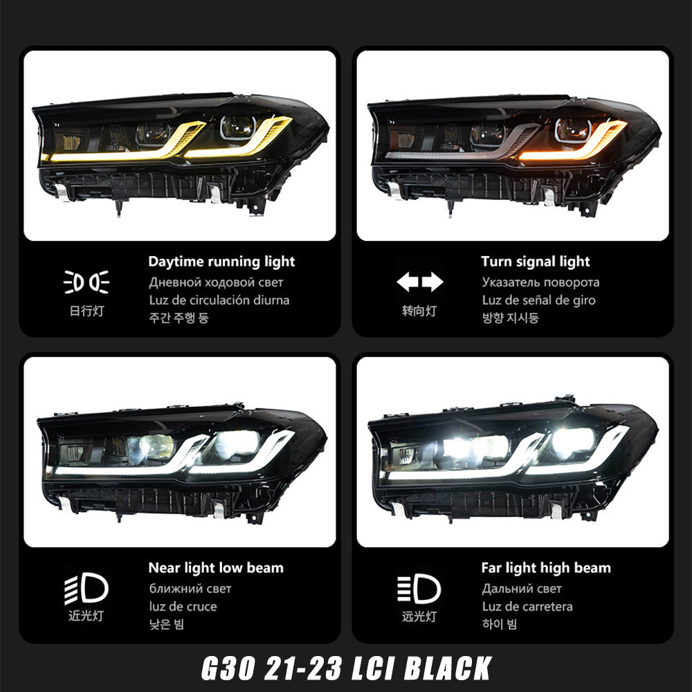 Laser Style LED Headlights for BMW G30 5 Series 2018-2023 LCI/Pre-LCI