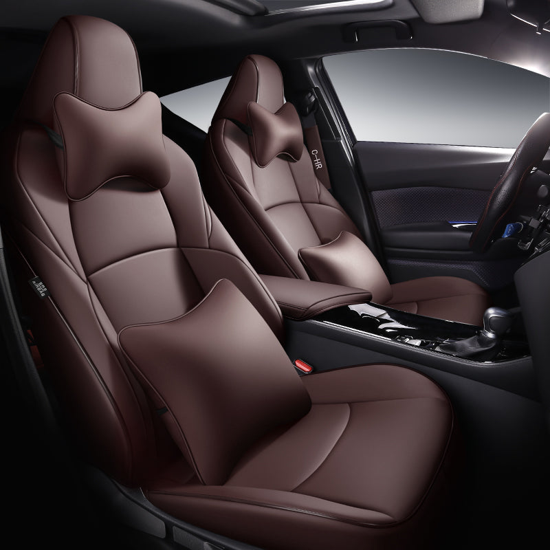 Custom Luxury Leather Car Seat Covers Full Set For Toyota CHR 2017-2025, Waterproof And Wear-resistant