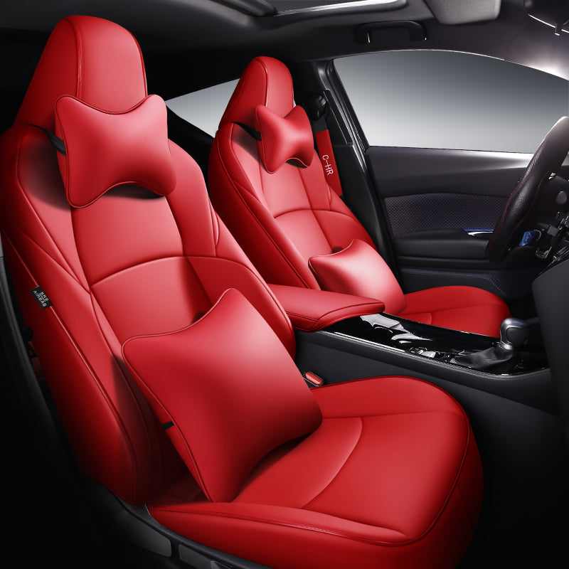 Custom Luxury Leather Car Seat Covers Full Set For Toyota CHR 2017-2025, Waterproof And Wear-resistant