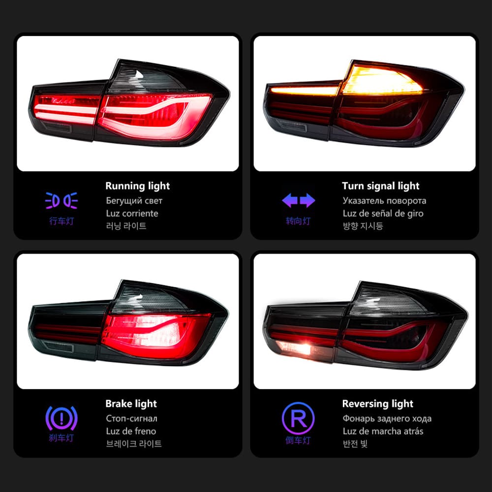 LED Tail Lights for BMW 3 Series F30 2013–2018 with Sequential Turn Signals