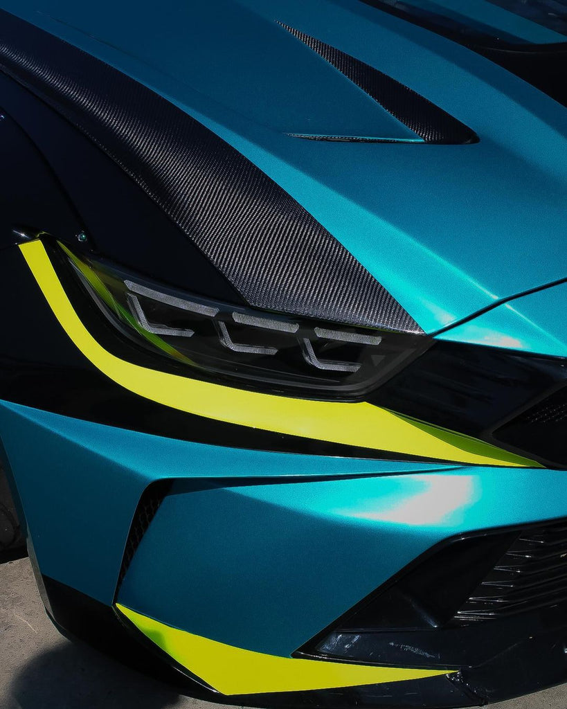 For 2015–2017 Ford Mustang LED Headlights – S650 Style Triple Beam Projector Lamps with DRL