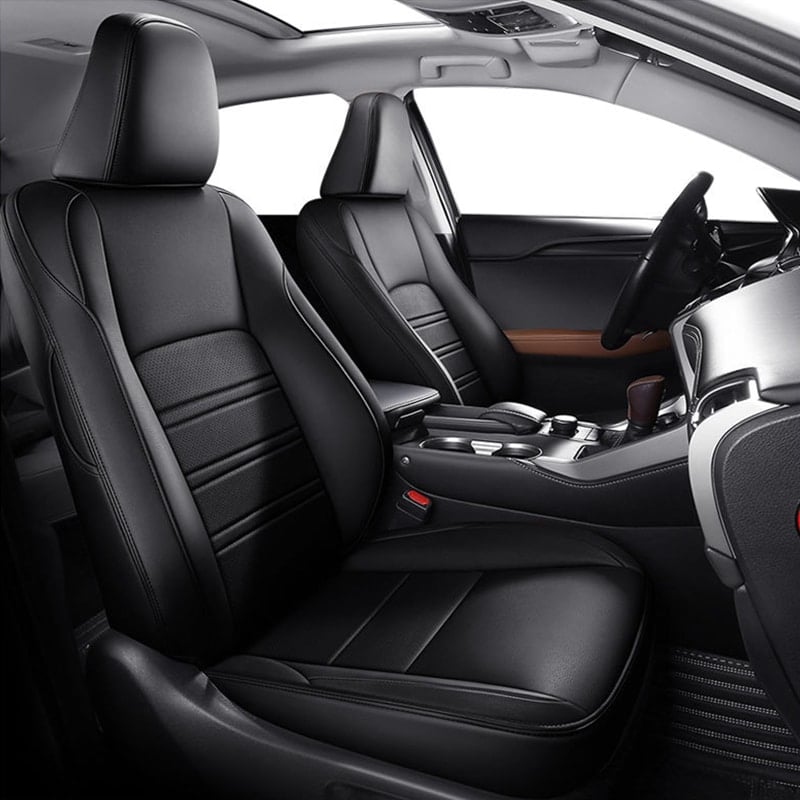 Leather Car Seat Covers Full Set For Lexus GX460, NX250, UX250h – 5 Seats – Front & Rear – Black