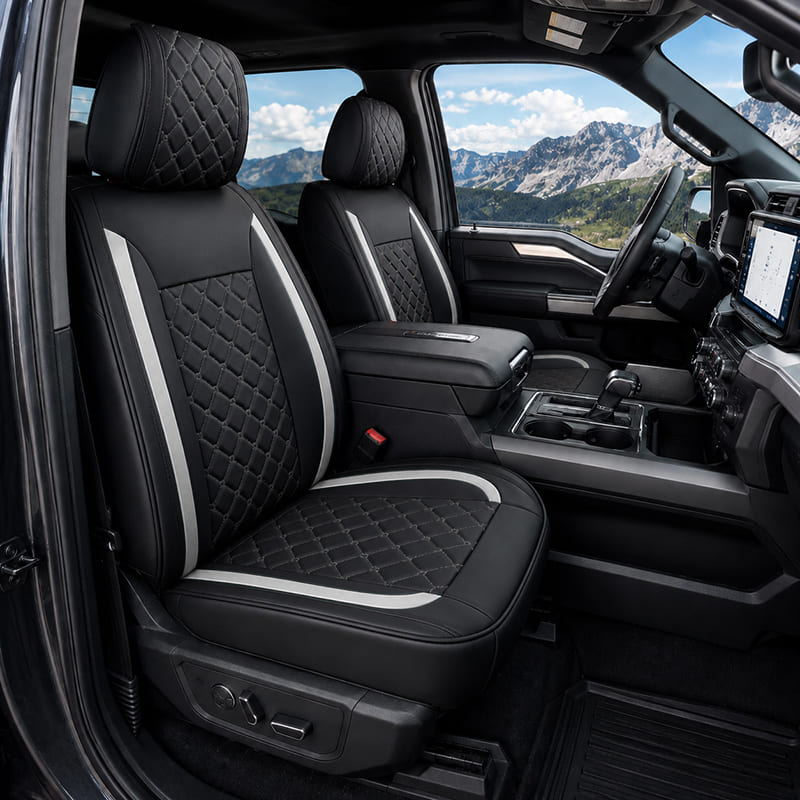 Custom For Ford F150 Car Seat Covers Full Set Compatible (2015-2026)