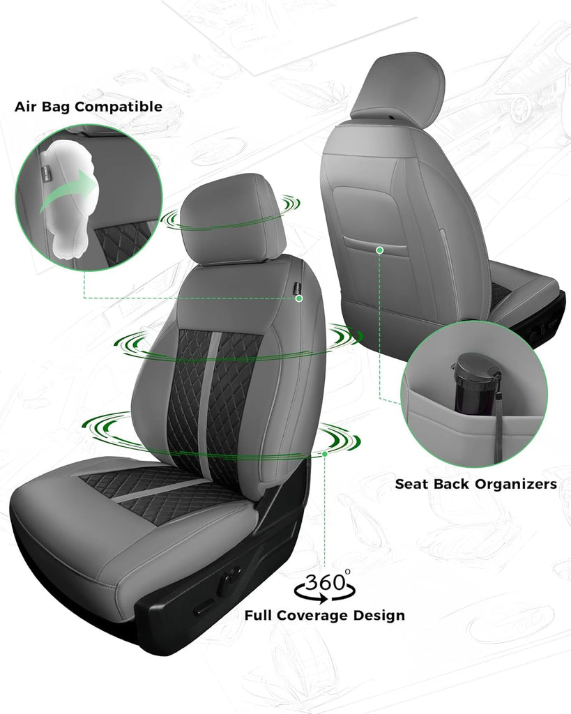Custom Leather Seat Covers for Ford F-150 (2015–2026) and F-250 F-350 F-450 XL XLT (2017–2026)