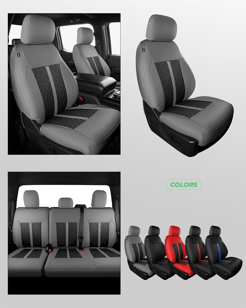 Custom Leather Seat Covers for Ford F-150 (2015–2026) and F-250 F-350 F-450 XL XLT (2017–2026)