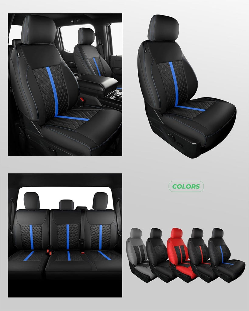 Custom Leather Seat Covers for Ford F-150 (2015–2026) and F-250 F-350 F-450 XL XLT (2017–2026)