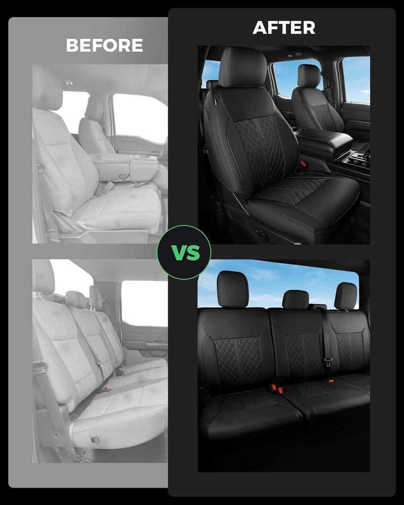 Custom Leather Seat Covers for Ford F-150 (2015–2026) and F-250 F-350 F-450 XL XLT (2017–2026)