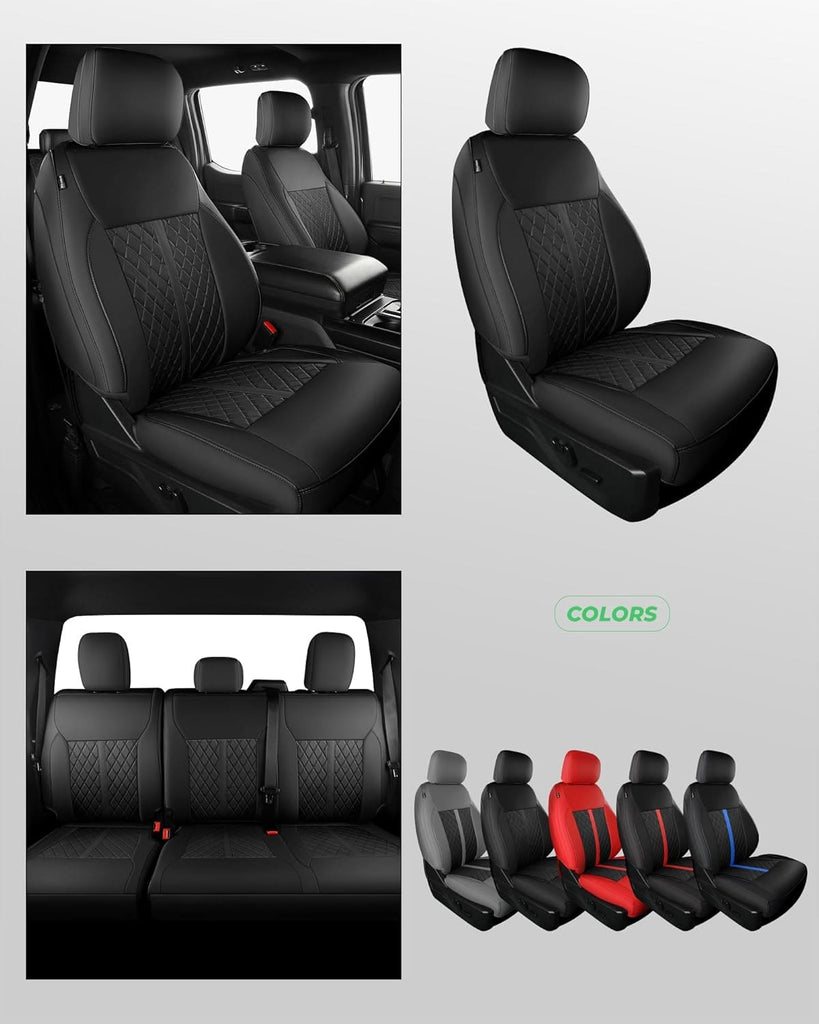 Custom Leather Seat Covers for Ford F-150 (2015–2026) and F-250 F-350 F-450 XL XLT (2017–2026)