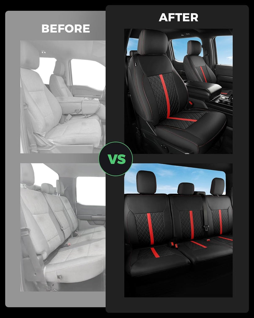 Custom Leather Seat Covers for Ford F-150 (2015–2026) and F-250 F-350 F-450 XL XLT (2017–2026)