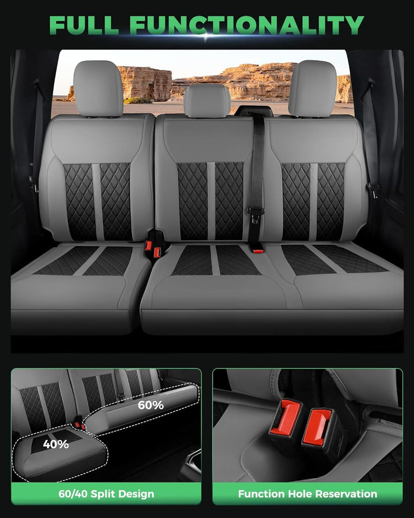 Custom Leather Seat Covers for Ford F-150 (2015–2026) and F-250 F-350 F-450 XL XLT (2017–2026)