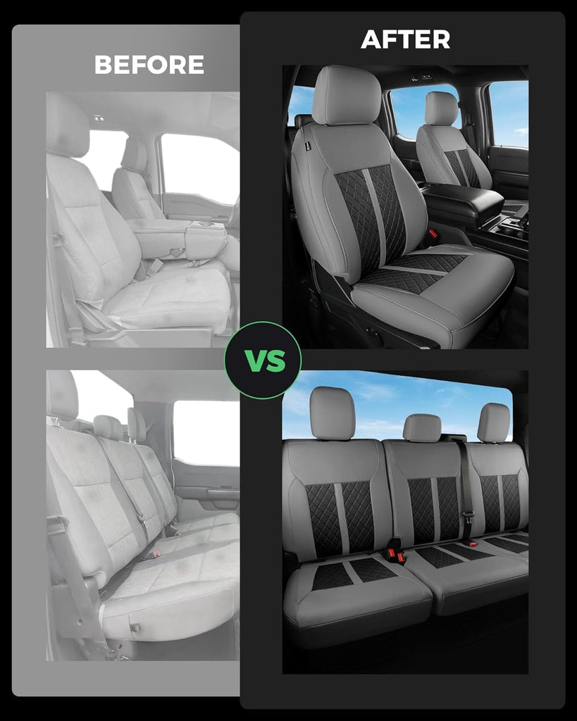 Custom Leather Seat Covers for Ford F-150 (2015–2026) and F-250 F-350 F-450 XL XLT (2017–2026)