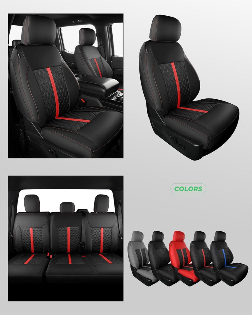Custom Leather Seat Covers for Ford F-150 (2015–2026) and F-250 F-350 F-450 XL XLT (2017–2026)